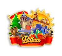 Quwsne Imán para nevera Bilbao España, imán para nevera, recuerdos de viaje de ciudad, regalos turísticos, monumentos clásicos 3D, hechos a mano, decoración del hogar -1418