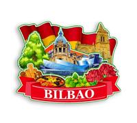 Quwsne Imán para nevera Bilbao España, imán para nevera, recuerdos de viaje de ciudad, regalos turísticos, monumentos clásicos 3D, hechos a mano, decoración del hogar -1417, QS-WC-1417