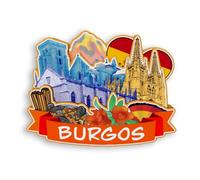 Quwsne Imán para nevera Burgos, España, imán para nevera, recuerdos de viaje de ciudad, regalos turísticos, monumentos clásicos 3D, hechos a mano, decoración del hogar -1506
