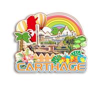 Quwsne Imán para nevera, Cartago, Túnez, imán para nevera, recuerdos, regalos turísticos, regalos clásicos 3D, hechos a mano, decoración del hogar -2996