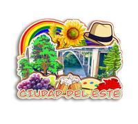 Quwsne Imán para nevera Ciudad del Este, Paraguay, imán para nevera, recuerdos turísticos, regalos turísticos, monumentos clásicos 3D, hechos a mano, decoración del hogar, 2242