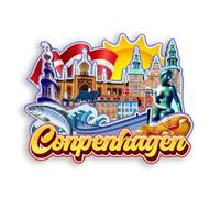 Quwsne Imán para nevera, Copenhague, Dinamarca, imán para nevera, recuerdos de viaje de ciudad, regalos turísticos, monumentos clásicos 3D, hechos a mano, decoración del hogar -2066