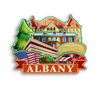 Quwsne Imán para Nevera de Albany, Nueva York, Estados Unidos, Imanes Nevera Ciudades, Recuerdos de Viaje, Regalos Turísticos, Monumentos Clásicos 3D, Hechos a Mano, Decoración del Hogar -1077