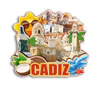 Quwsne Imán para nevera de Cádiz, España, imán para nevera, recuerdos de viaje de ciudad, regalos turísticos, monumentos clásicos 3D, hechos a mano, decoración del hogar -3582