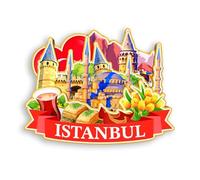 Quwsne Imán para nevera de Estambul Turquía, imán para nevera, recuerdos de viaje de ciudad, regalos turísticos, monumentos clásicos 3D, hechos a mano, decoración del hogar, 1628