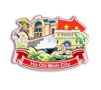 Quwsne Imán para nevera de la ciudad de Ho Chi Minh, Vietnam, recuerdo de viaje, regalos turísticos, monumentos clásicos 3D, hechos a mano, decoración del hogar, 1979