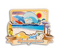 Quwsne Imán para nevera de Madagascar, recuerdo de viaje en la ciudad, regalos turísticos, monumentos clásicos 3D, hechos a mano, decoración del hogar -3199