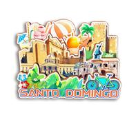 Quwsne Imán para nevera de Santo Domingo, República Dominicana, recuerdo de viaje, regalos turísticos, monumentos clásicos 3D, hechos a mano, decoración del hogar, 2113