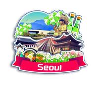 Quwsne Imán para nevera de Seúl, Corea del Sur, imán para nevera, recuerdos de viaje de ciudad, regalos turísticos, monumentos clásicos 3D, hechos a mano, decoración del hogar -2557