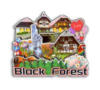 Quwsne Imán para nevera, diseño de la Selva Negra, Alemania, recuerdos, regalos turísticos, regalos 3D, clásicos, hechos a mano, decoración del hogar, 3440