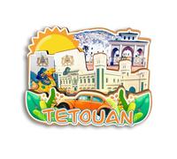 Quwsne Imán para nevera, diseño de Tetuán, Marruecos, recuerdo de ciudad, regalos turísticos, monumentos clásicos 3D, hechos a mano, decoración del hogar, 2987