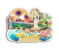 Quwsne Imán para nevera, diseño de Trinidad Cuba, recuerdo de viaje en la ciudad, regalos turísticos, monumentos clásicos 3D, hechos a mano, decoración del hogar, 2140