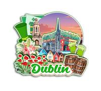 Quwsne Imán para nevera, Dublín, Irlanda, imán para nevera, recuerdos de viaje de ciudad, regalos turísticos, monumentos clásicos 3D, hechos a mano, decoración del hogar -3941