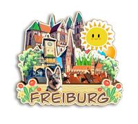 Quwsne Imán para nevera, Friburgo, Alemania, imán para nevera, recuerdos de viaje de ciudad, regalos turísticos, monumentos clásicos 3D, hechos a mano, decoración del hogar -3463