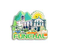 Quwsne Imán para nevera Funchal Portugal, imán para nevera, recuerdos de viaje de ciudad, regalos turísticos, monumentos clásicos 3D, hechos a mano, decoración del hogar, 1606