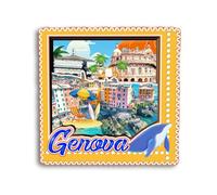 Quwsne Imán para nevera Genova Italia, imán para nevera, recuerdos de viaje de ciudad, regalos turísticos, monumentos clásicos 3D, hechos a mano, decoración del hogar -3681