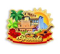 Quwsne Imán para nevera Granada, España, imán para nevera, recuerdos de viaje de ciudad, regalos turísticos, monumentos clásicos 3D, hechos a mano, decoración del hogar, 1390