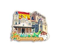 Quwsne Imán para nevera Guadalajara, España, imán para nevera, recuerdos de viaje de ciudad, regalos turísticos, monumentos clásicos 3D, hechos a mano, decoración del hogar, 998, QS-CYT-998