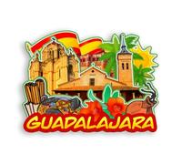 Quwsne Imán para nevera Guadalajara, España, imán para nevera, recuerdos de viaje de ciudad, regalos turísticos, monumentos clásicos 3D, hechos a mano, decoración del hogar, 1502
