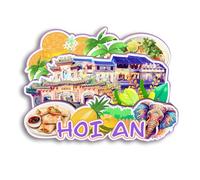Quwsne Imán para nevera Hoi an Vietnam, imán para nevera, recuerdos de viaje de ciudad, regalos turísticos, monumentos clásicos 3D, hechos a mano, decoración del hogar, 1983