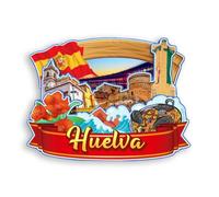 Quwsne Imán para nevera Huelva España, imán para nevera, recuerdos de viaje de ciudad, regalos turísticos, monumentos clásicos 3D, hechos a mano, decoración del hogar -1391