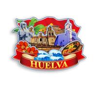 Quwsne Imán para nevera Huelva España, imán para nevera, recuerdos de viaje de ciudad, regalos turísticos, monumentos clásicos 3D, hechos a mano, decoración del hogar -1392, QS-WC-1392