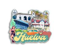 Quwsne Imán para nevera Huelva España, imán para nevera, recuerdos de viaje de ciudad, regalos turísticos, monumentos clásicos 3D, hechos a mano, decoración del hogar, 970