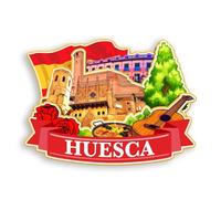 Quwsne Imán para nevera Huesca España, imán para nevera, recuerdos de viaje de ciudad, regalos turísticos, monumentos clásicos 3D, hechos a mano, decoración del hogar, 1400, QS-WC-1400