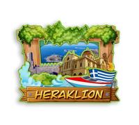 Quwsne Imán para Nevera Imanes Ciudades Heraklion, Grecia, Recuerdos de Viaje, Regalos Turísticos, Monumentos Clásicos 3D, Hechos a Mano, Decoración del Hogar, 1742