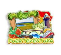 Quwsne Imán para nevera, isla de Fuerteventura, España, imán para nevera, recuerdos, regalos turísticos, regalos clásicos 3D, hechos a mano, manualidades, decoración del hogar -1425