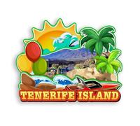 Quwsne Imán para nevera, isla de Tenerife, España, imán para nevera, recuerdos de viaje de ciudad, regalos turísticos, monumentos clásicos 3D, hechos a mano, decoración del hogar, 1430