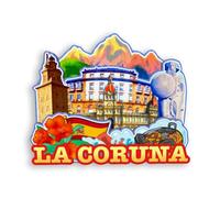 Quwsne Imán para nevera La Coruña, España, imán para nevera, recuerdos de viaje de ciudad, regalos turísticos, monumentos clásicos 3D, hechos a mano, decoración del hogar, 1546