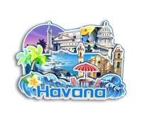 Quwsne Imán para nevera, La Habana, Cuba, imán para nevera, ciudad, viajes, souvenirs, regalos turísticos, 3D, clásico, monumentos hechos a mano, decoración del hogar, 2136