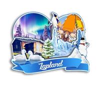 Quwsne Imán para nevera, Laponia, Finlandia, imán para nevera, recuerdos de viaje de ciudad, regalos turísticos, monumentos clásicos 3D, hechos a mano, decoración del hogar 2259