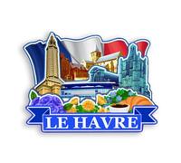 Quwsne Imán para nevera Le Havre Francia, imán para nevera, recuerdos de viaje de ciudad, regalos turísticos, monumentos clásicos 3D, hechos a mano, decoración del hogar -1369