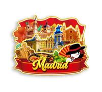 Quwsne Imán para nevera Madrid, España, imán para nevera, recuerdos de viaje de ciudad, regalos turísticos, monumentos clásicos 3D, hechos a mano, decoración del hogar -1375