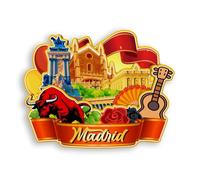Quwsne Imán para nevera Madrid, España, imán para nevera, recuerdos de viaje de ciudad, regalos turísticos, monumentos clásicos 3D, hechos a mano, decoración del hogar -1376, QS-WC-1376