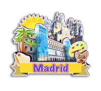 Quwsne Imán para nevera Madrid, España, imán para nevera, recuerdos de viaje de ciudad, regalos turísticos, monumentos clásicos 3D, hechos a mano, decoración del hogar -3540