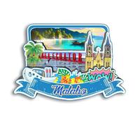 Quwsne Imán para nevera, Malabo, Guinea Ecuatorial, Camerún, imán para nevera, recuerdos de viaje de ciudad, regalos turísticos, monumentos clásicos 3D, hechos a mano, decoración del hogar -3082