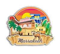 Quwsne Imán para nevera Marrakech, Marruecos, imán para nevera, recuerdos de viaje de ciudad, regalos turísticos, monumentos clásicos 3D, hechos a mano, decoración del hogar -2975