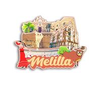 Quwsne Imán para nevera Melilla España, imán para nevera, recuerdos de viaje de ciudad, regalos turísticos, monumentos clásicos 3D, hechos a mano, decoración del hogar, 1062, QS-CYT-1062