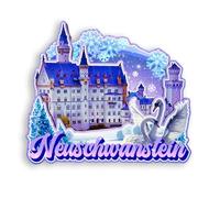 Quwsne Imán para nevera Neuschwanstein, Alemania, imán para nevera, recuerdos de viaje de ciudad, regalos turísticos, monumentos clásicos 3D, hechos a mano, decoración del hogar -1203, QS-WC-1203