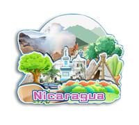 Quwsne Imán para nevera Nicaragua, imán para nevera, recuerdos de viaje de ciudad, regalos turísticos, monumentos clásicos 3D, hechos a mano, decoración del hogar 2230