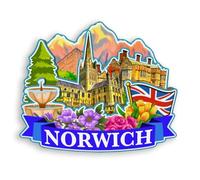 Quwsne Imán para nevera Norwich Reino Unido, imán para nevera, recuerdos de viaje de ciudad, regalos turísticos, monumentos clásicos 3D, hechos a mano, decoración del hogar -1463