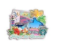 Quwsne Imán para nevera Playa del Carmen México, imán para nevera, recuerdos de viaje de ciudad, regalos turísticos, monumentos clásicos 3D, hechos a mano, decoración del hogar, 909