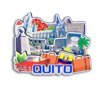 Quwsne Imán para nevera Quito Ecuador, imán para nevera, recuerdos de viaje de ciudad, regalos turísticos, monumentos clásicos 3D, hechos a mano, decoración del hogar 2158