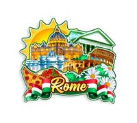 Quwsne Imán para nevera, Roma, Italia, imán para nevera, recuerdos de viaje de ciudad, regalos turísticos, monumentos clásicos 3D, hechos a mano, decoración del hogar -1254