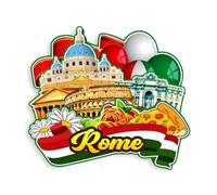 Quwsne Imán para nevera, Roma, Italia, imán para nevera, recuerdos de viaje de ciudad, regalos turísticos, monumentos clásicos 3D, hechos a mano, decoración del hogar -1253