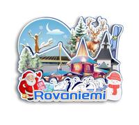 Quwsne Imán para nevera Rovaniemi Finlandia, imán para nevera, recuerdos de viaje de ciudad, regalos turísticos, monumentos clásicos 3D, hechos a mano, decoración del hogar 2248