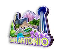 Quwsne Imán para nevera San Antonio Texas Estados Unidos Imán para nevera Ciudad Viaje Souvenirs Regalos turísticos Clásico Monumentos 3D Artesanía Hecho a Mano Decoración del Hogar -384, QS-WC-384